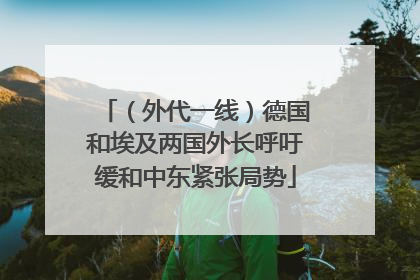 （外代一线）德国和埃及两国外长呼吁缓和中东紧张局势